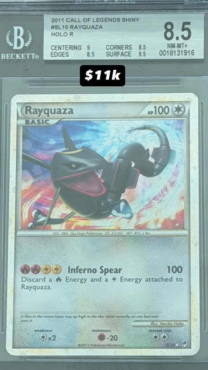 Rayquaza BGS 8.5 NM-MT+