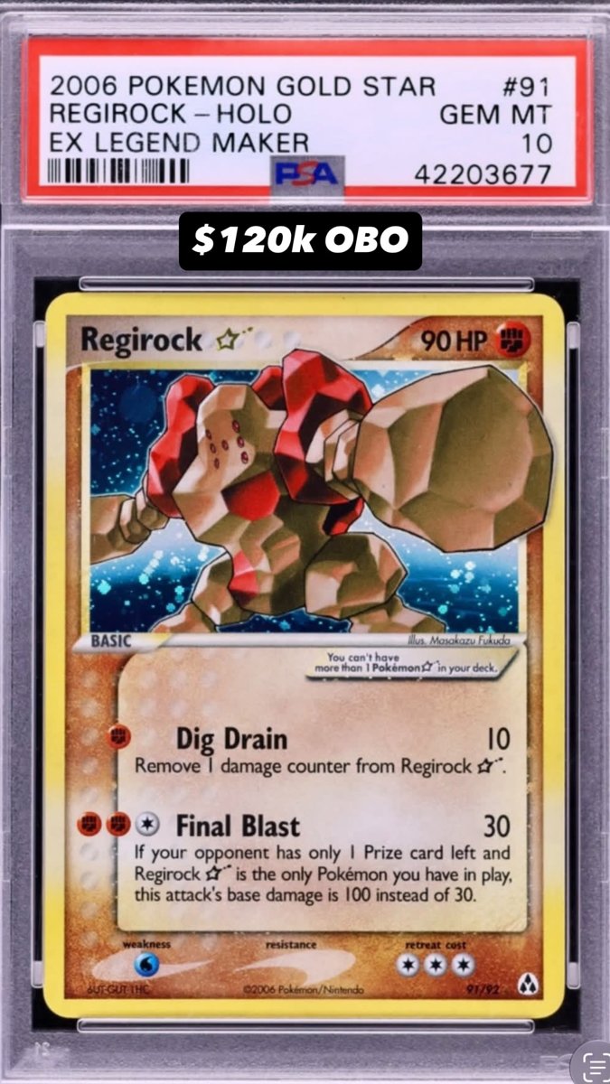 Regirock PSA GEM MT 10