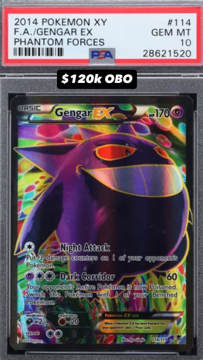 Gengar EX PSA GEM MT 10