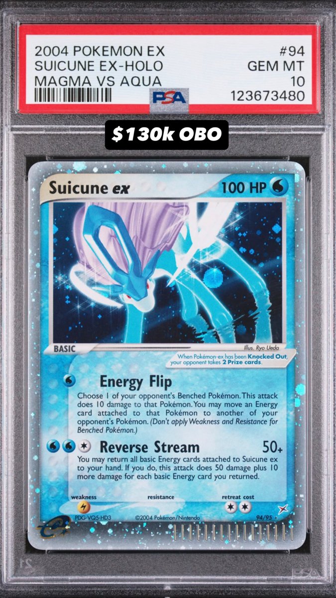 Suicune EX PSA GEM MT 10