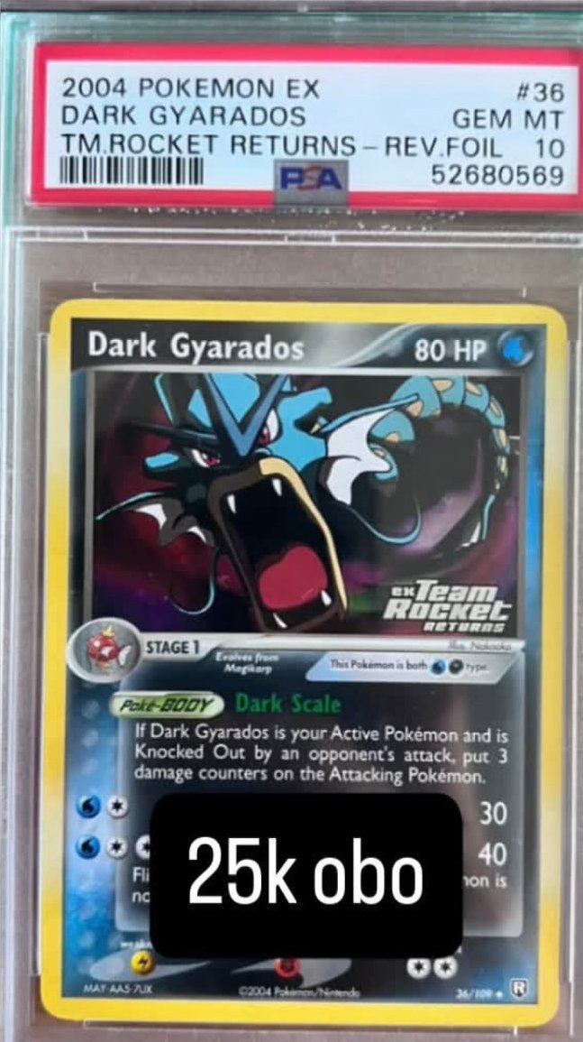 Dark Gyarados PSA GEM MT 10