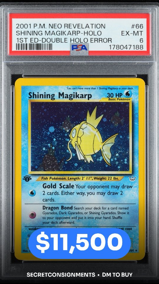 Shining Magikarp PSA EX-MT 6