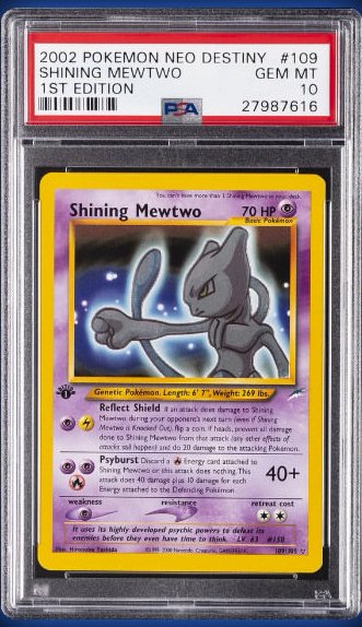 Shining Mewtwo PSA GEM MT 10