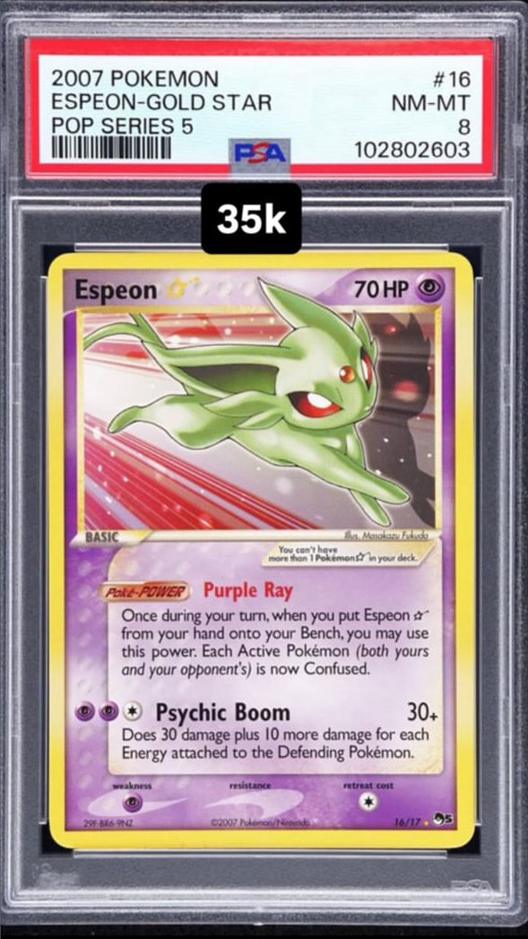 Espeon-Gold STAR PSA NM-MT 8
