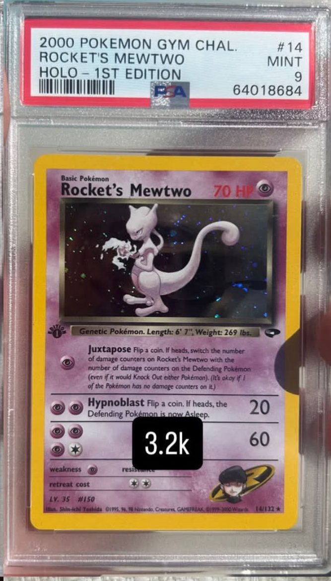 Rocket's Mewtwo PSA MINT 9