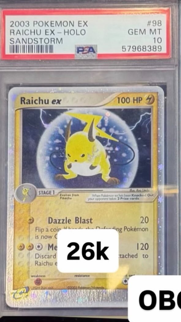 Raichu EX PSA GEM MT 10