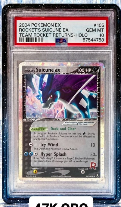 Rocket's Suicune EX PSA GEM MT 10