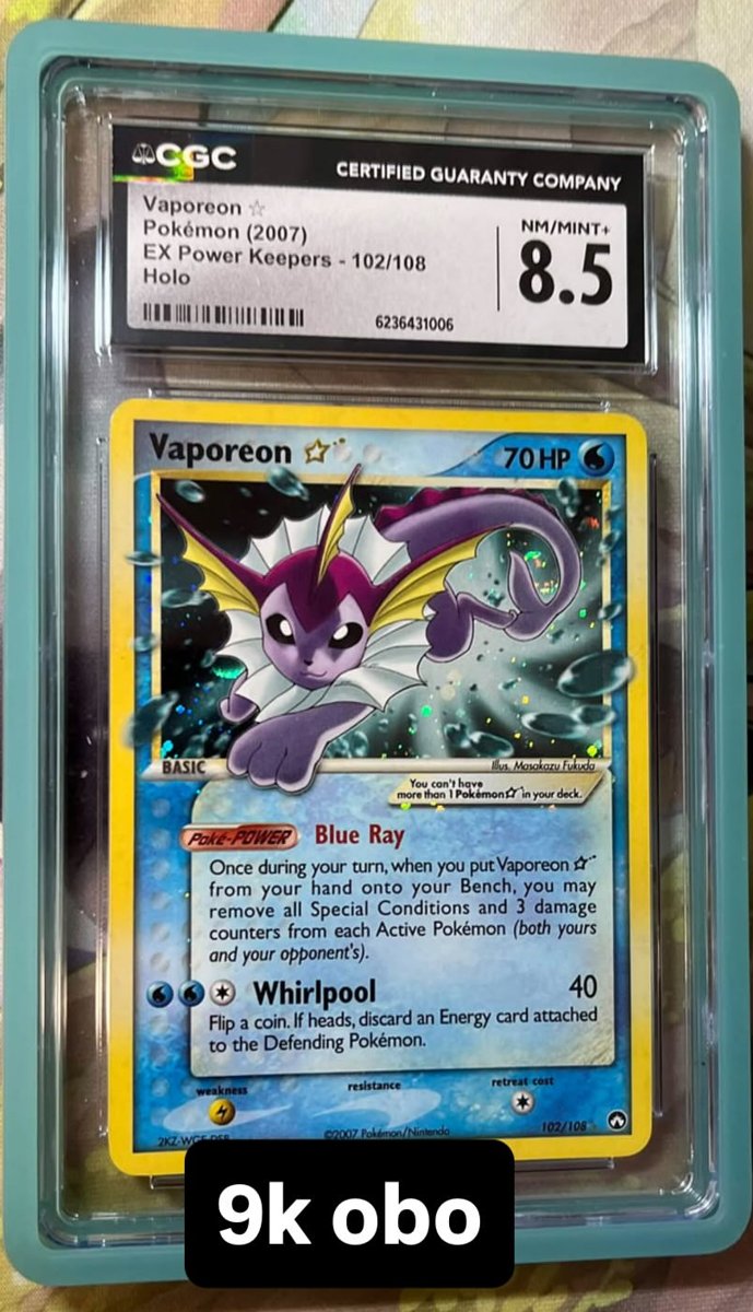 Vaporeon CGC NM/MINT+ 8.5