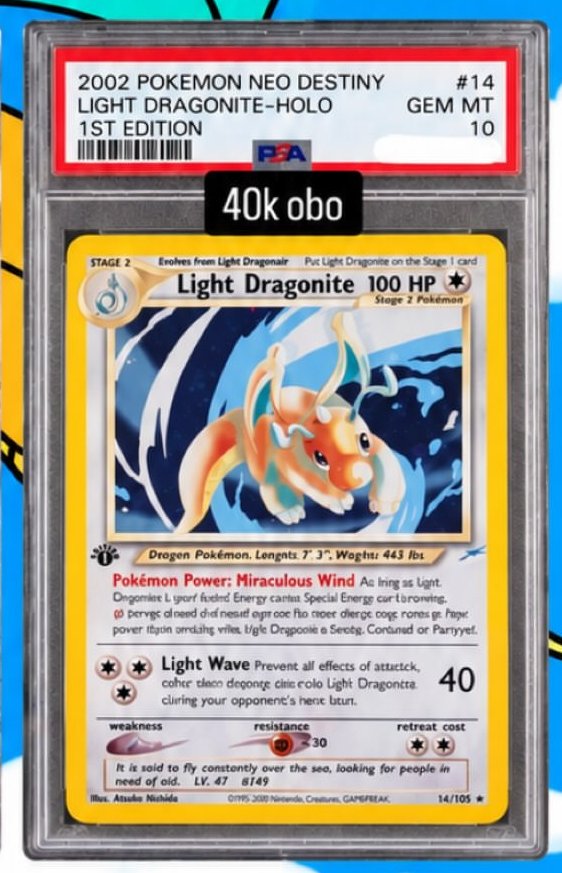 Light Dragonite PSA GEM MT 10