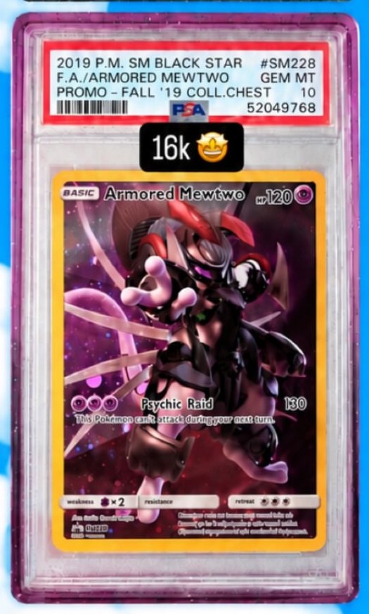 Armored Mewtwo PSA GEM MT 10