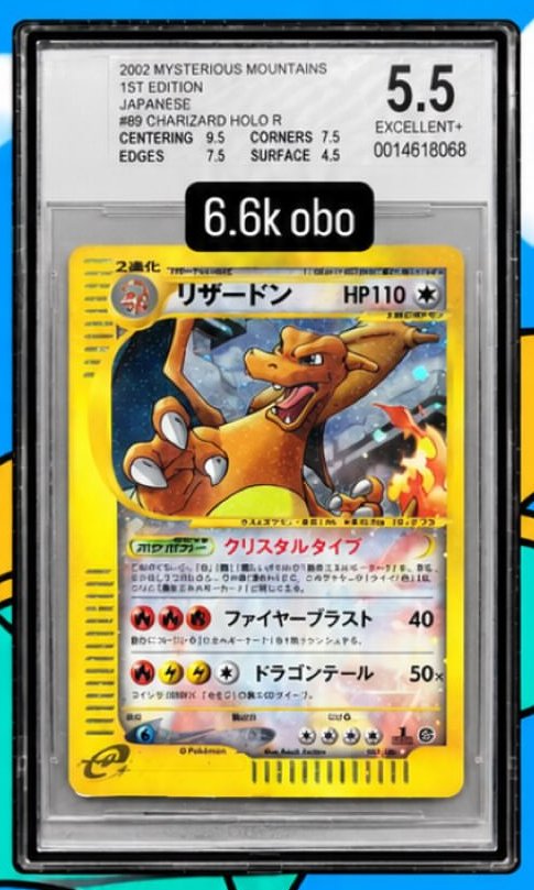 Charizard Holo R BGS 5.5 EXCELLENT+