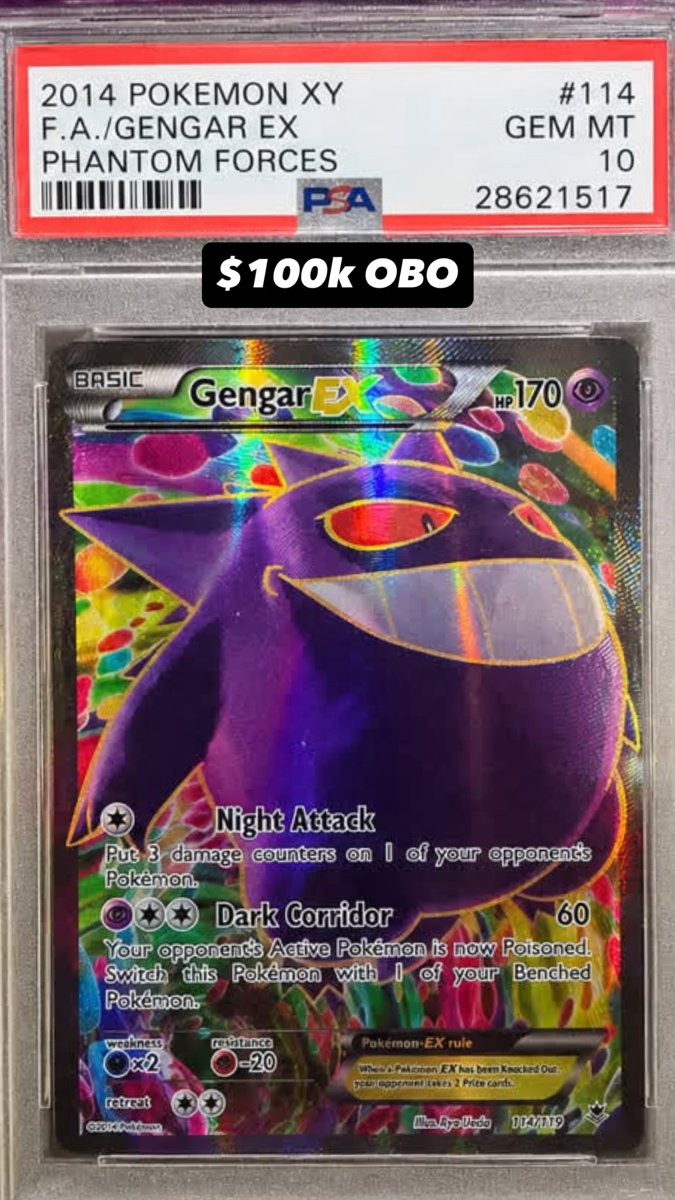 Gengar EX PSA GEM MT 10