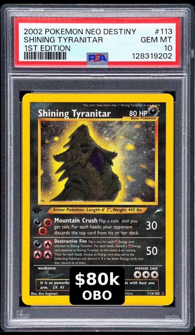 Shining Tyranitar PSA GEM MT 10