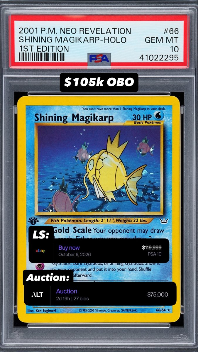 Shining Magikarp PSA GEM MT 10