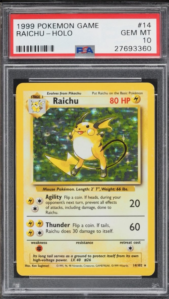 Raichu PSA GEM MT 10