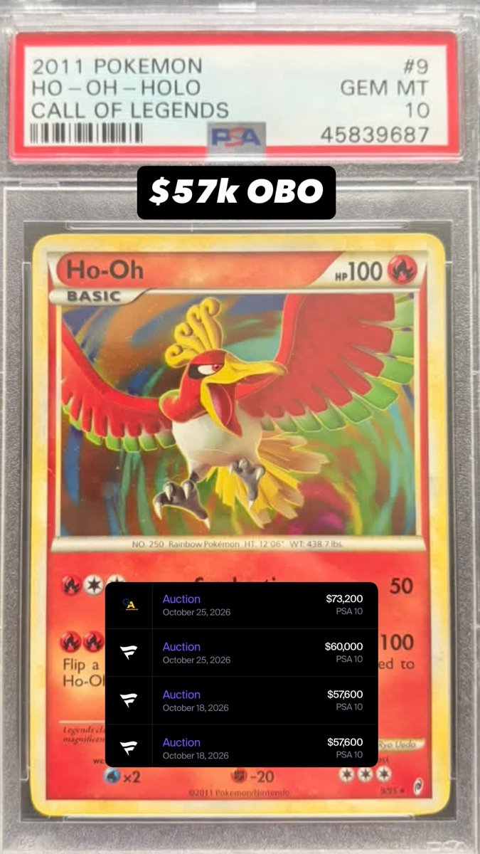 Ho-oh PSA GEM MT 10