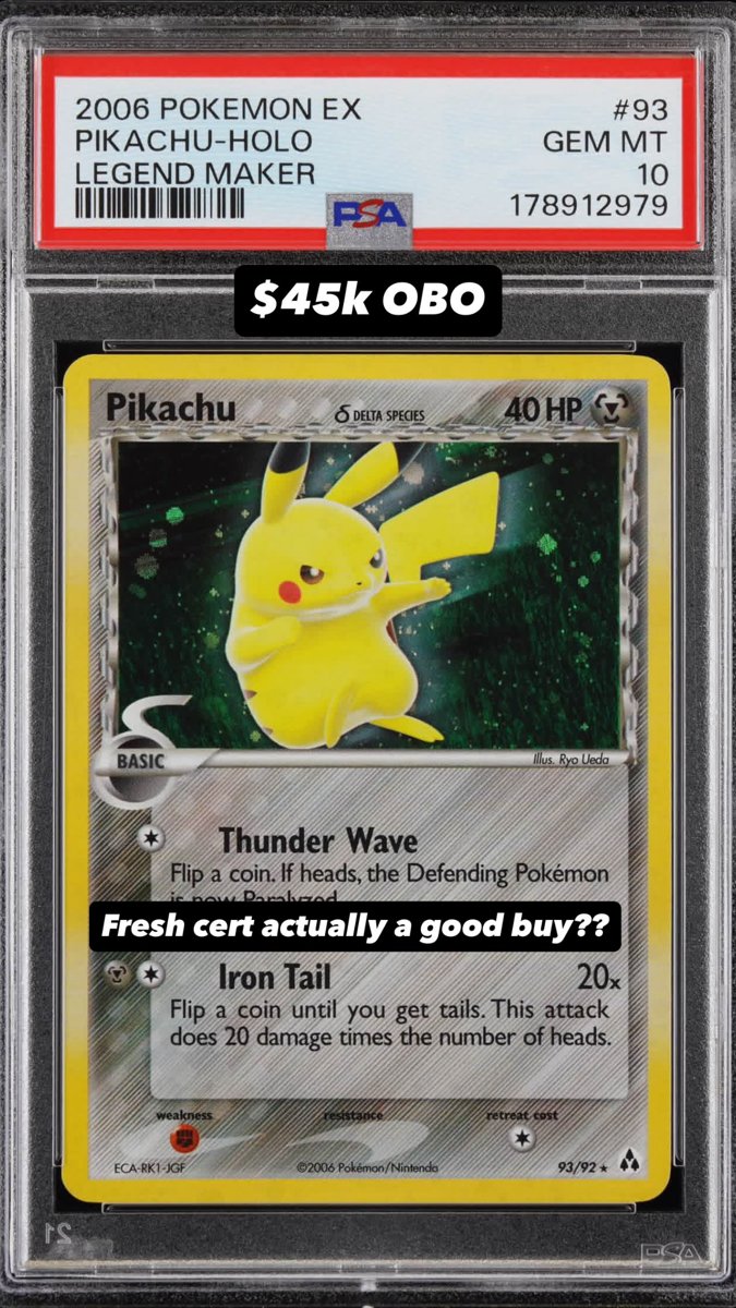 Pikachu PSA GEM MT 10