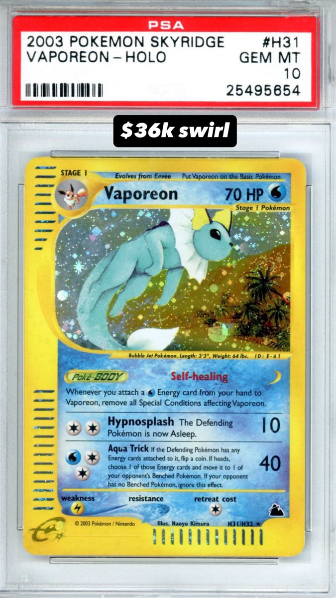 Vaporeon PSA GEM MT 10