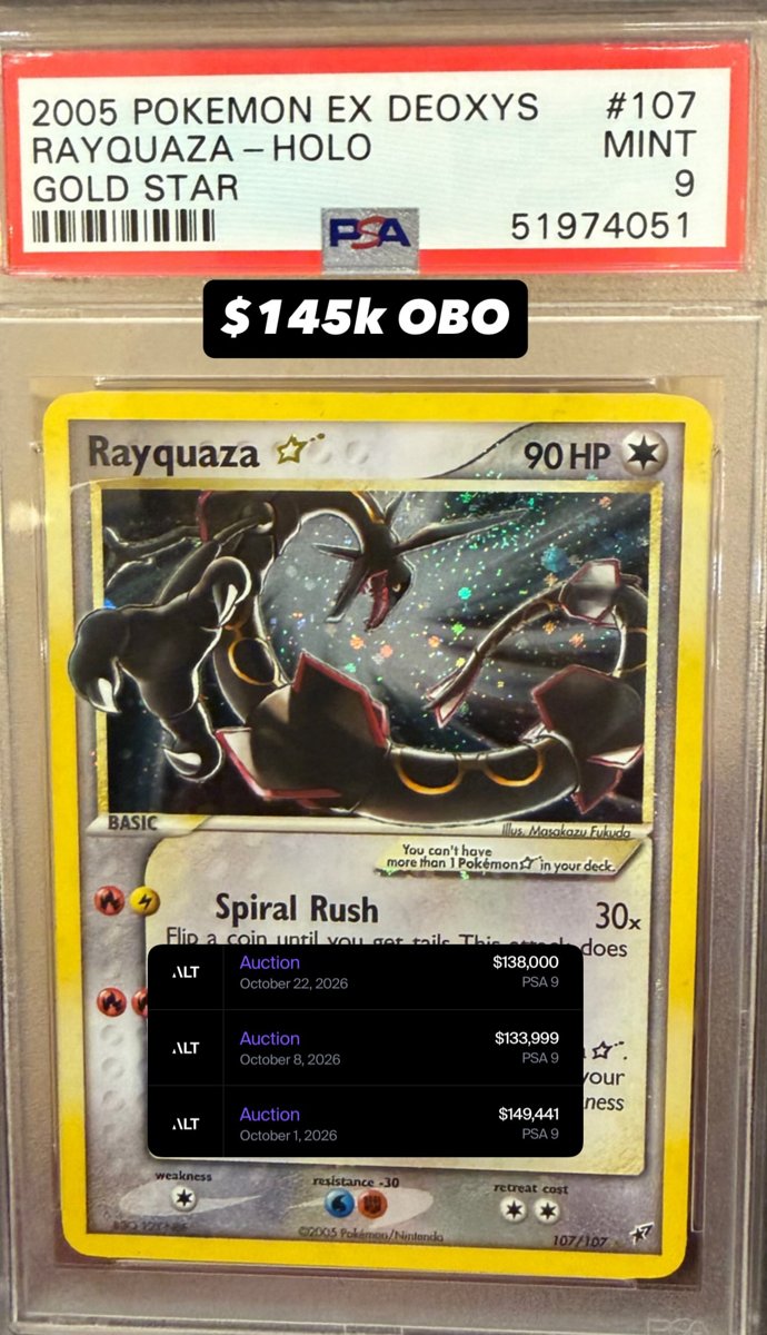 Rayquaza PSA MINT 9