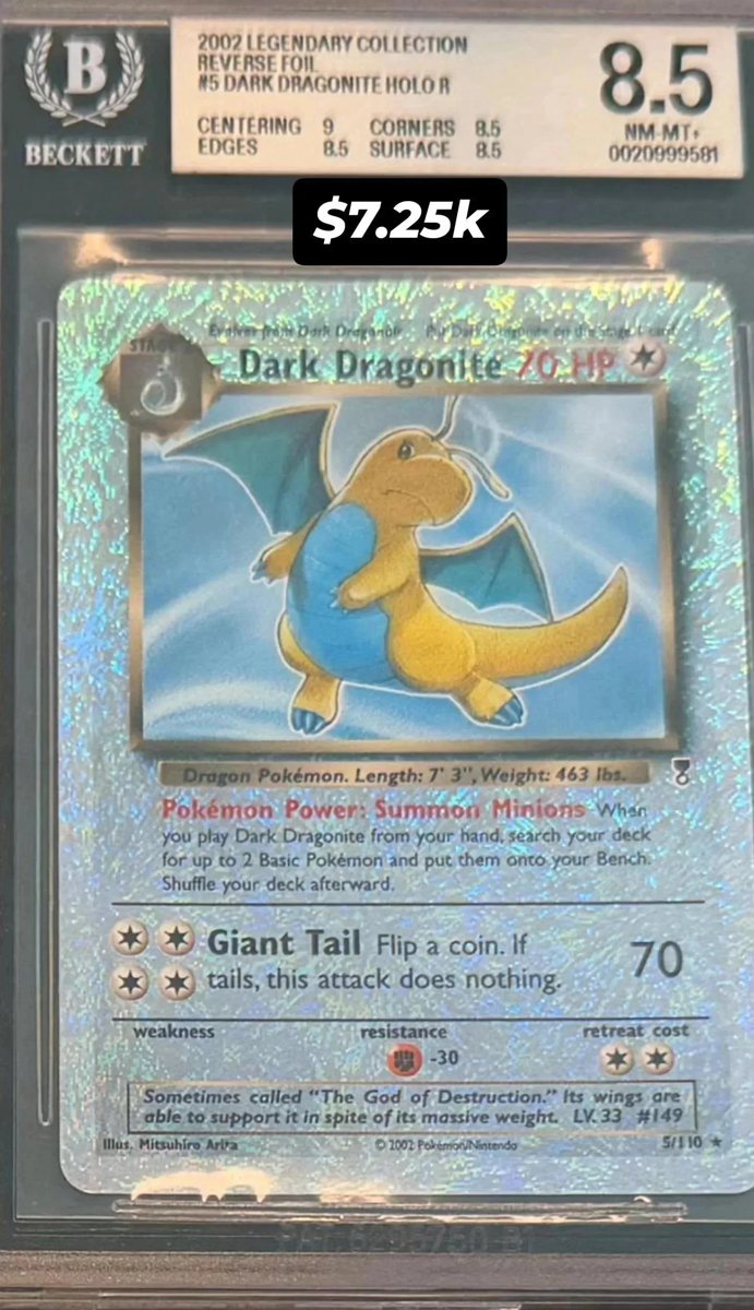 Dark Dragonite BGS 8.5 NM-MT+