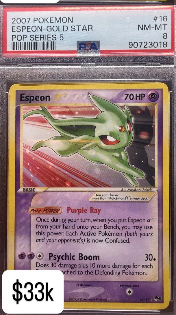 Espeon-Gold STAR PSA NM-MT 8