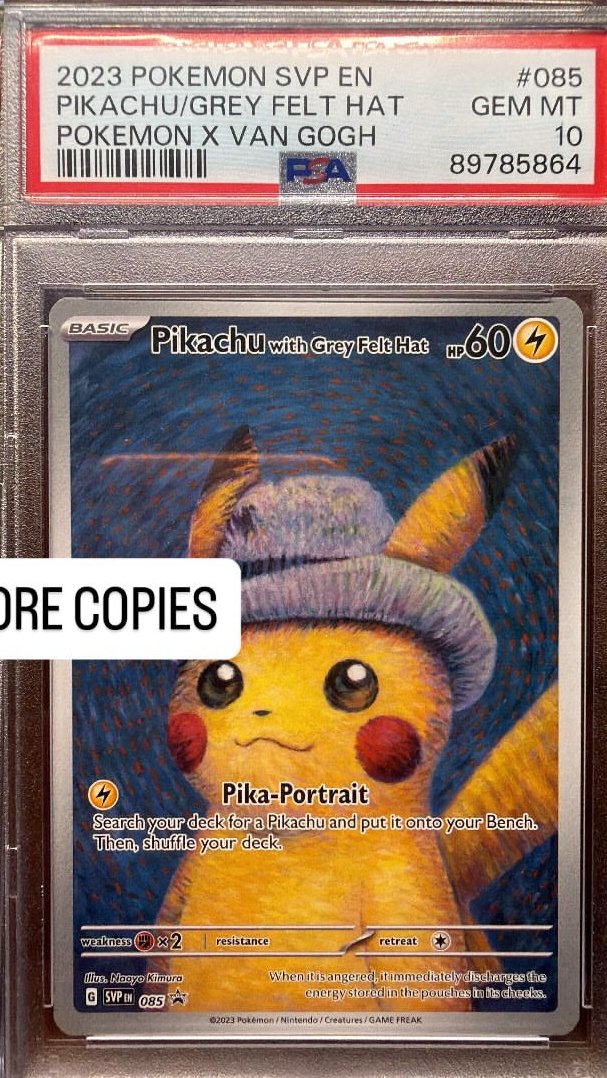Pikachu/Grey Felt Hat PSA GEM MT 10