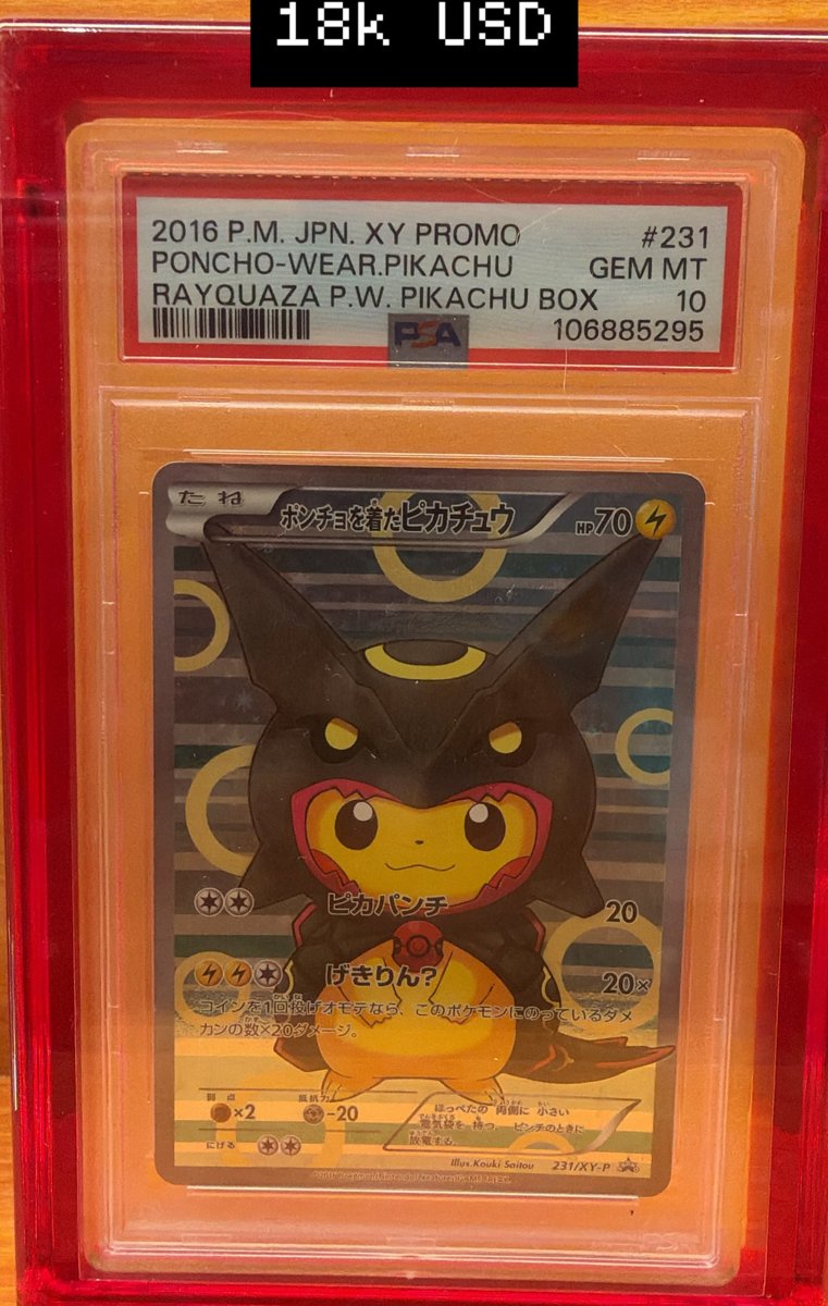 Poncho-wearing Pikachu PSA GEM MT 10