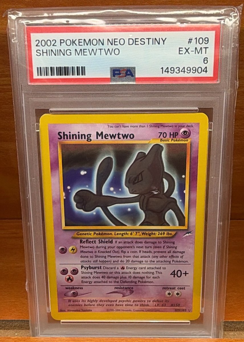 Shining Mewtwo PSA EX-MT 6
