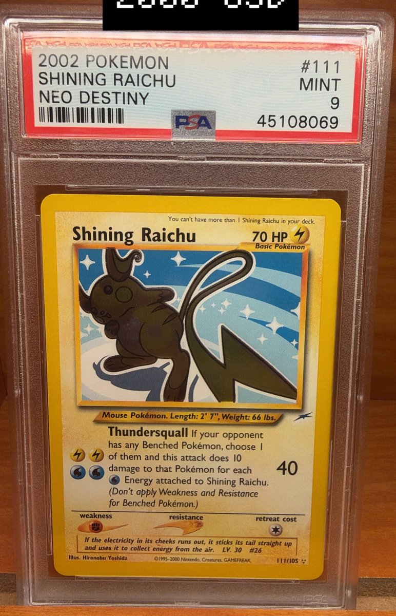 Shining Raichu PSA MINT 9