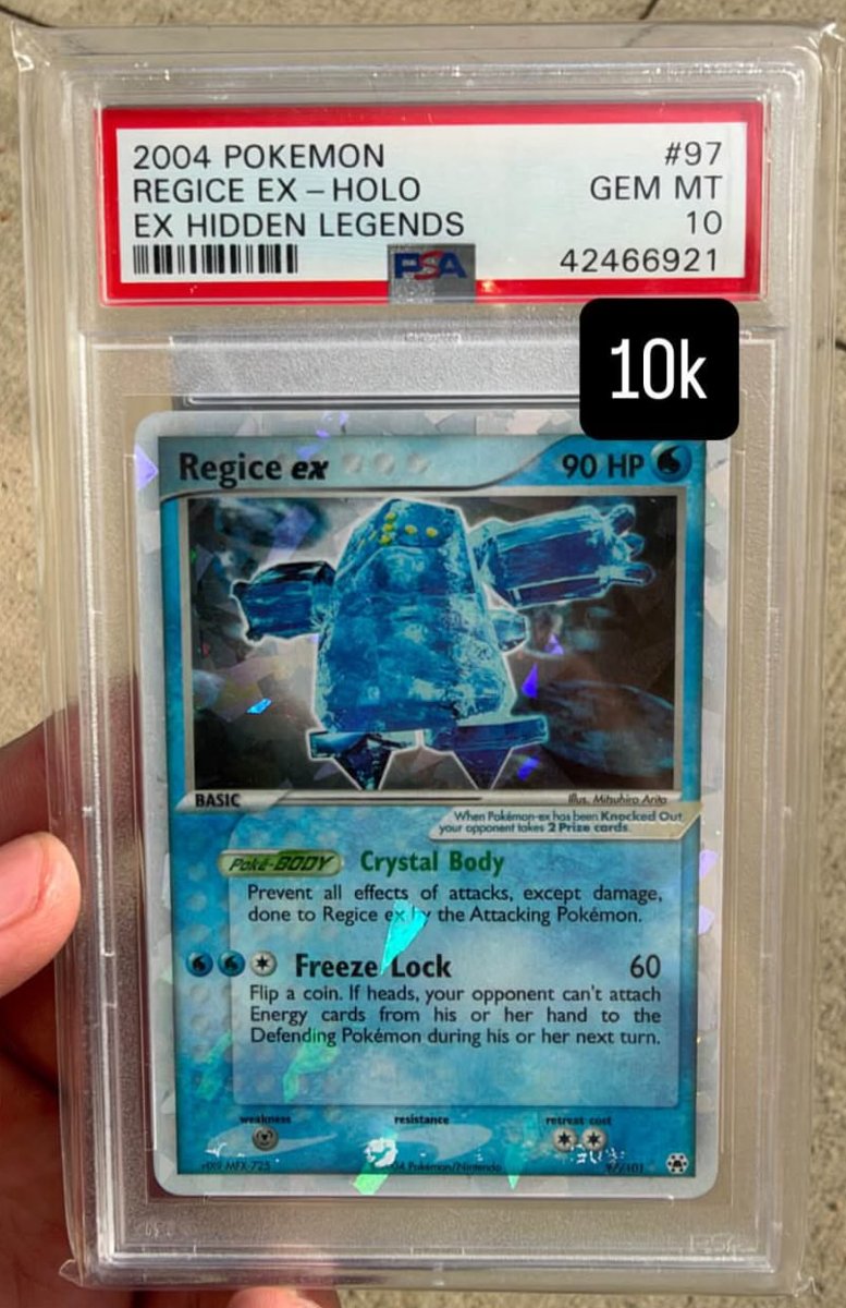 Regice EX PSA GEM MT 10
