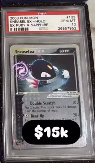Sneasel EX PSA GEM MT 10