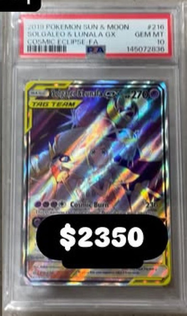 Solgaleo & Lunala GX PSA GEM MT 10