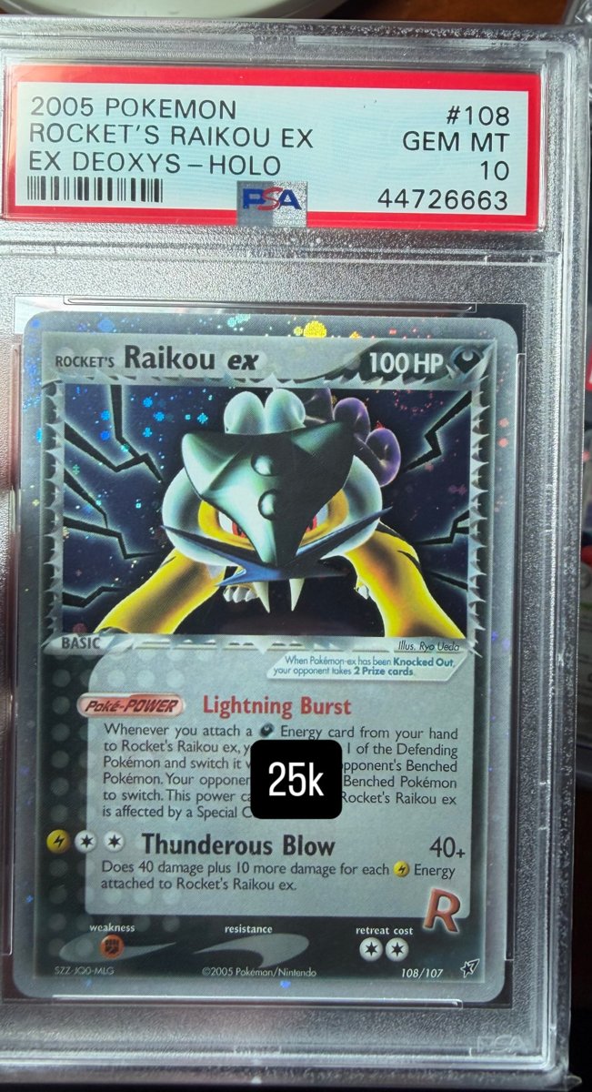 Rocket's Raikou ex PSA GEM MT 10