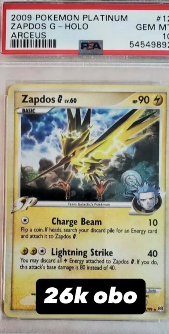 Zapdos G PSA GEM MT 10