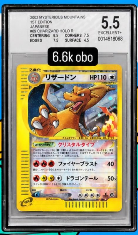 Charizard Holo R BGS 5.5 EXCELLENT+