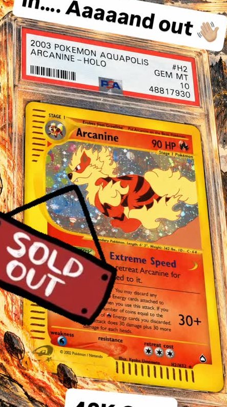 Arcanine PSA GEM MT 10