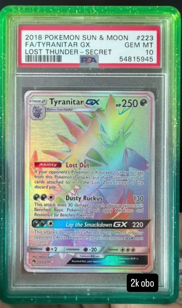 Tyranitar GX PSA GEM MT 10