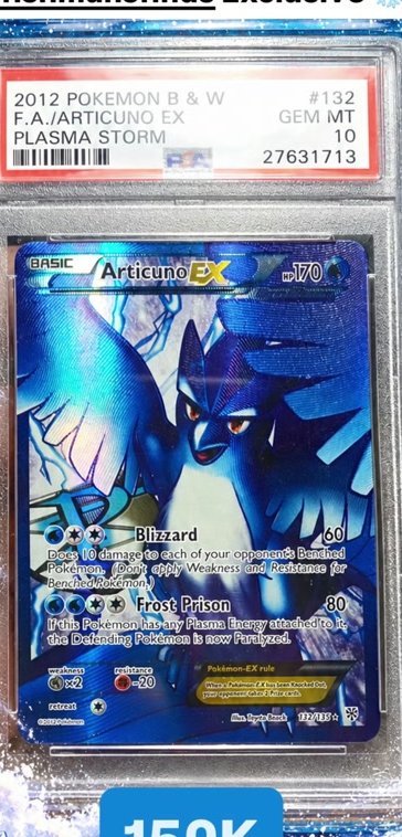 Articuno EX PSA GEM MT 10