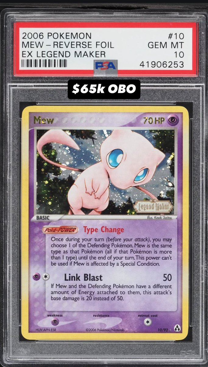 Mew PSA GEM MT 10