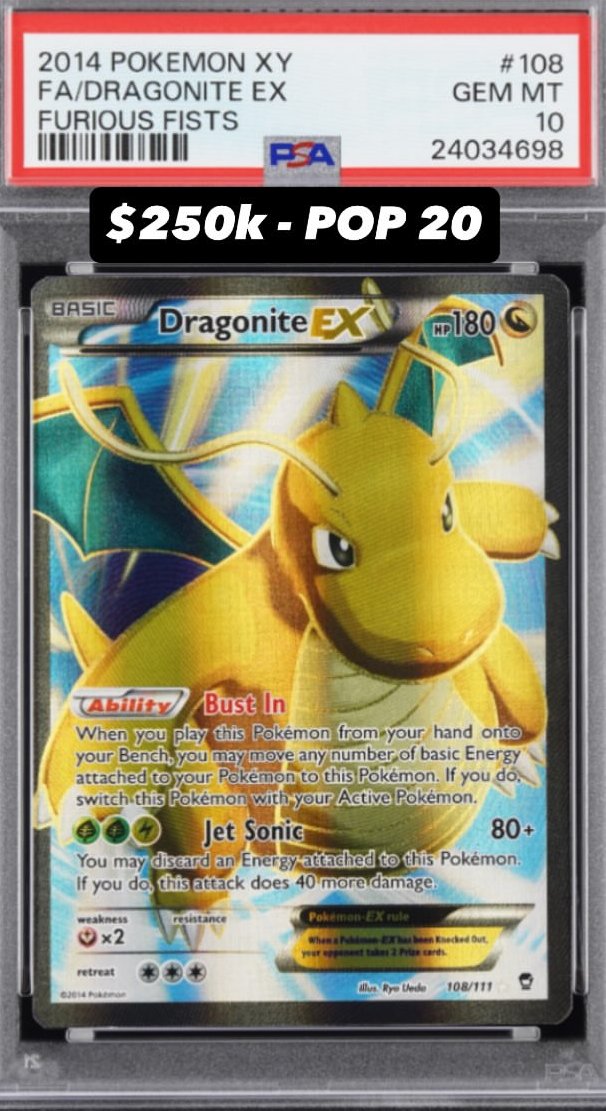 Dragonite EX PSA GEM MT 10