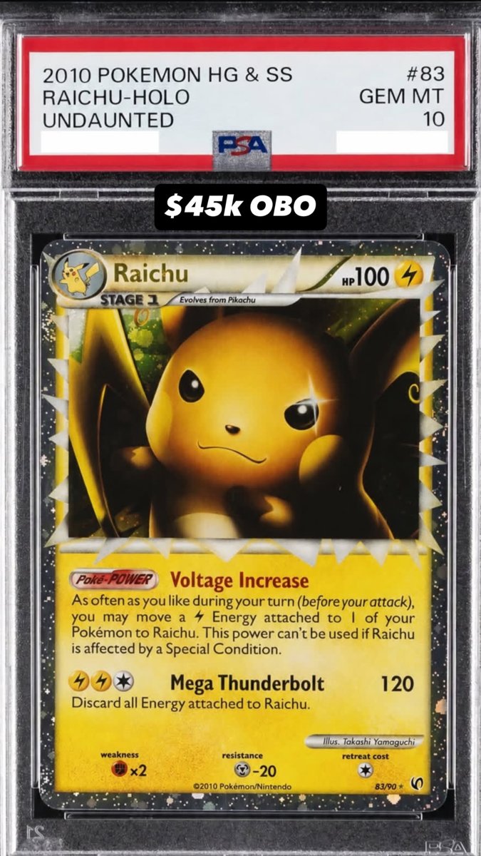 Raichu PSA GEM MT 10