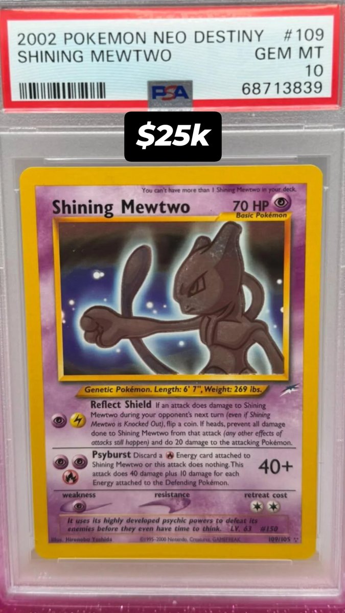 Shining Mewtwo PSA GEM MT 10