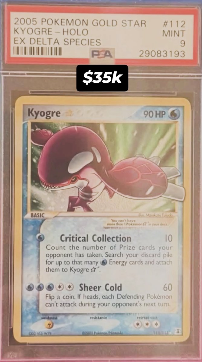 Kyogre PSA MINT 9