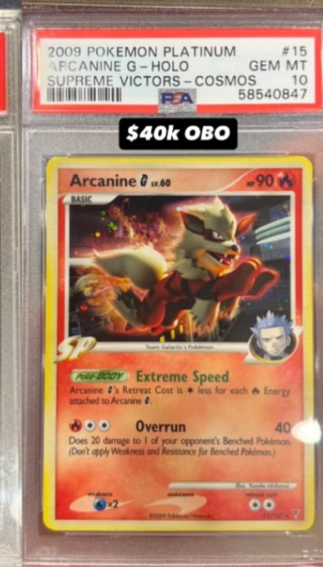 Arcanine G PSA GEM MT 10