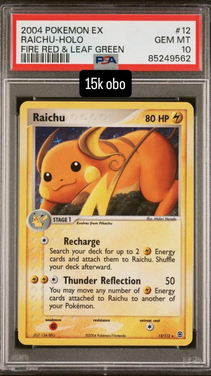 Raichu PSA GEM MT 10