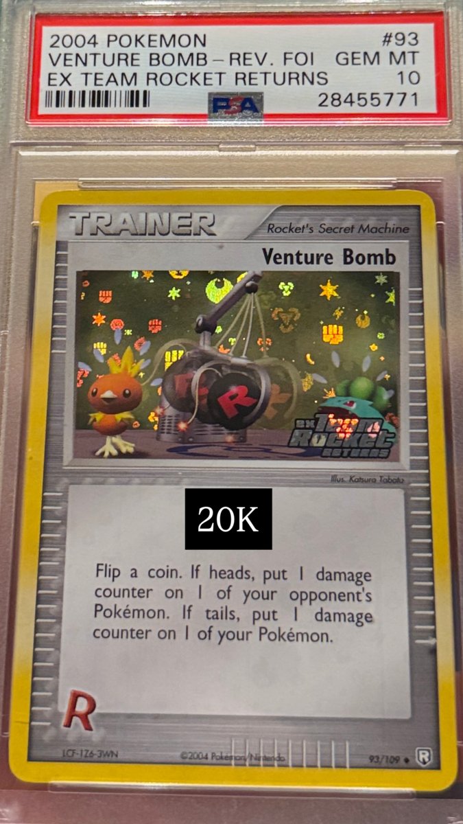 Venture Bomb PSA GEM MT 10