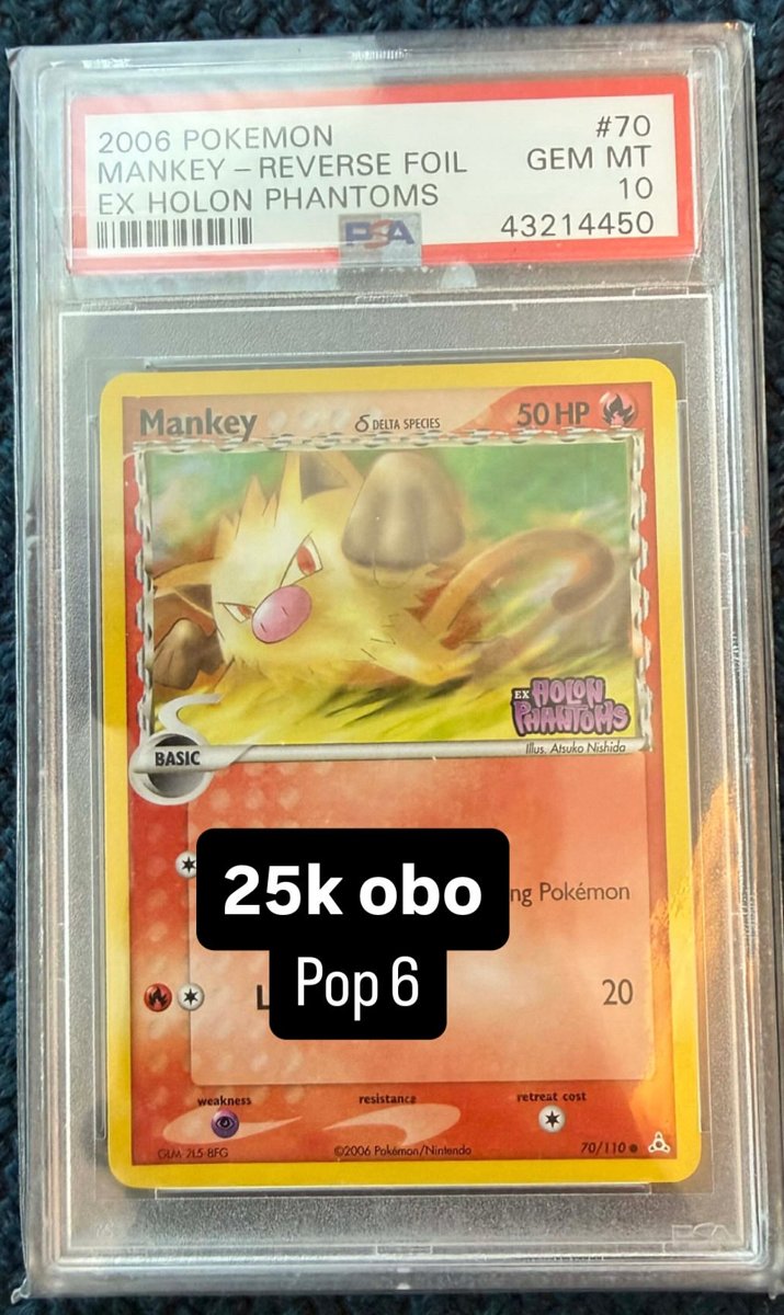 Mankey Δ PSA GEM MT 10