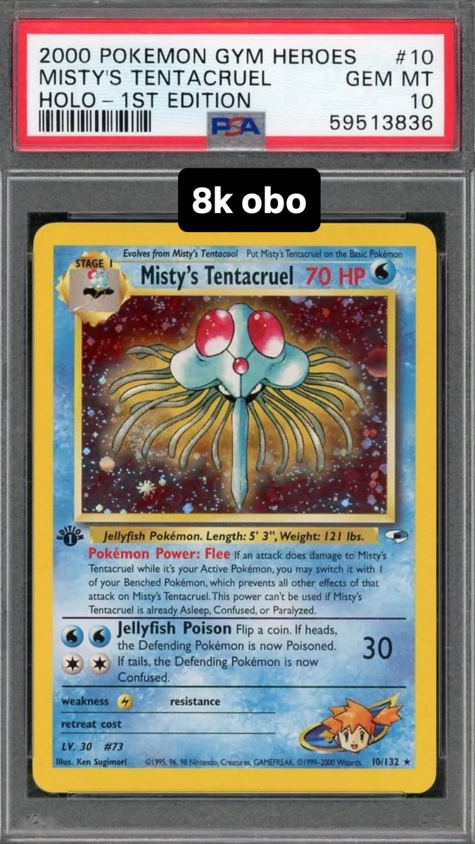 Misty's Tentacruel PSA GEM MT 10
