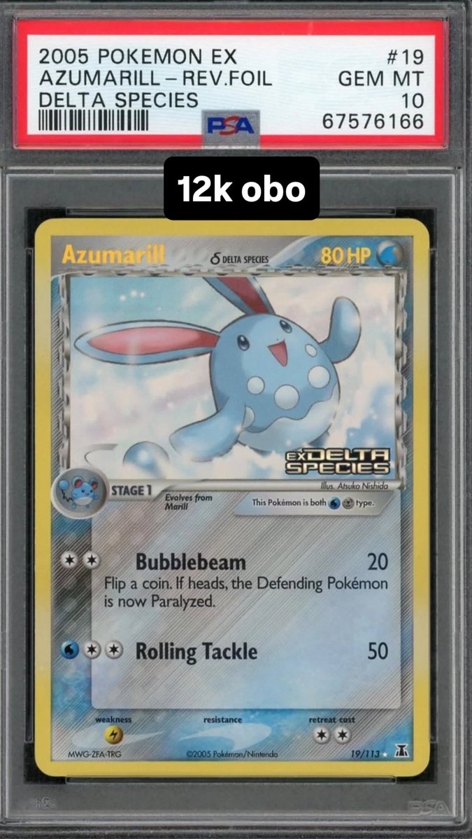 Azumarill Δ PSA GEM MT 10
