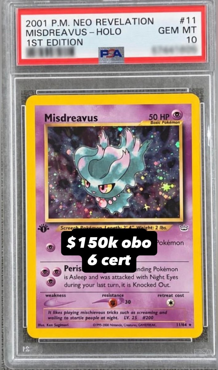 Misdreavus PSA GEM MT 10